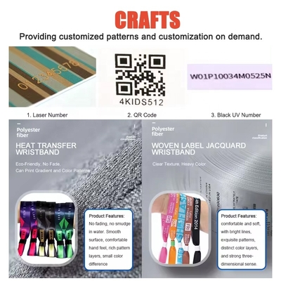 Customized 13.56MHz RFID Fabric Wristband  NFC Wristband with Unique Qr Code Printing Event Music Festival Fabric Wristbands