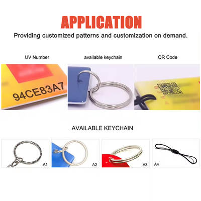 Custom Programmable 125KHZ 13.56Mhz 860-960Mhz Nfc Tag Keychain Keyfob Mini Rfid Epoxy Keychain Access Control Card