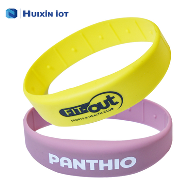 Free Samples RFID Silicone Wristband EV1 4K 13.56mhz NFC Waterproof Wristband for Payment and Hotel Applications