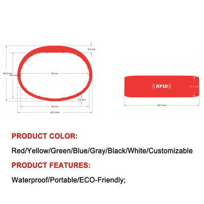 Free Samples RFID Silicone Wristband EV1 4K 13.56mhz NFC Waterproof Wristband for Payment and Hotel Applications