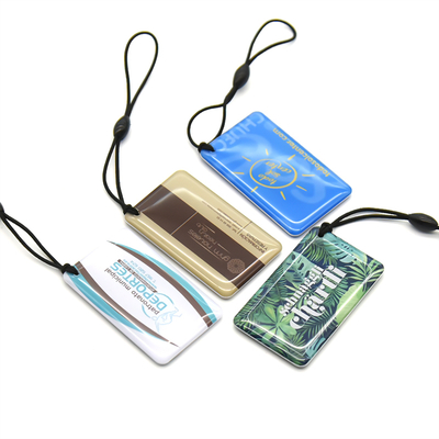 Custom Programmable 125KHZ 13.56Mhz 860-960Mhz Nfc Tag Keychain Keyfob Mini Rfid Epoxy Keychain Access Control Card